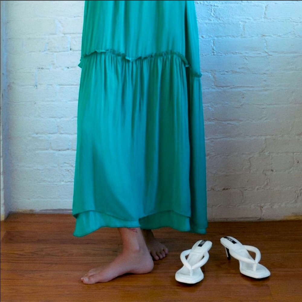 NWT Zara Turquoise Ruffled Dress - Picture 11 of 13